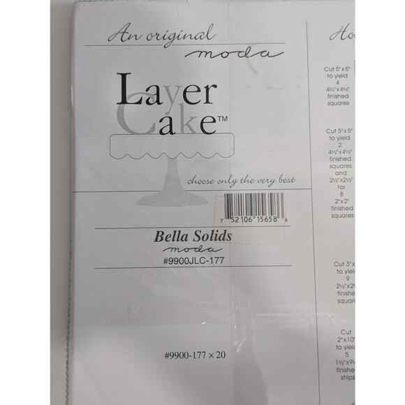 Home town Sky Jr Layer Cake by Bella Solids #9900-177 for Moda Fabrics 10 in - Picture 5 of 5